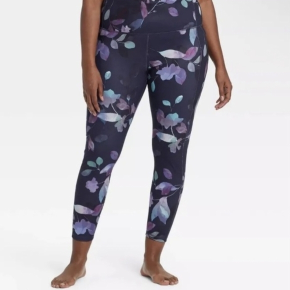 All In Motion Contour Power Waist Floral Women's Leggings - Picture 1 of 7
